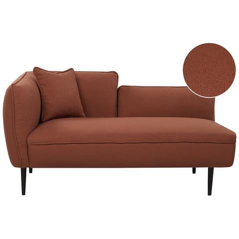 Chaise Longue Versione Sinistra Chevannes Bouclé Rosso Scuro - Foto 2