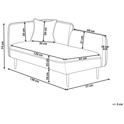 Chaise Longue Versione Sinistra Chevannes Bouclé Rosso Scuro - Foto 8