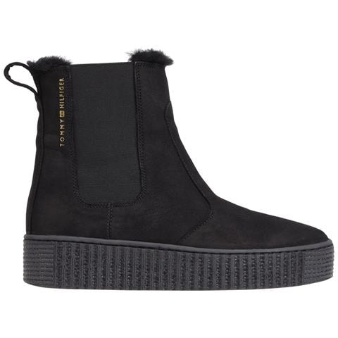 Essential Chelsea Warmbootie Stivaletti Pelle Scarpe Donna Nero Eu 39, Fw0fw07661 Bds - Foto 1