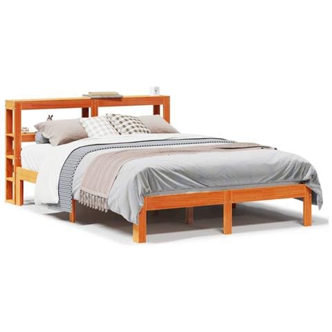 Letto Senza Materasso Marrone Cera 120x190 Cm In Legno Di Pino - Foto 2