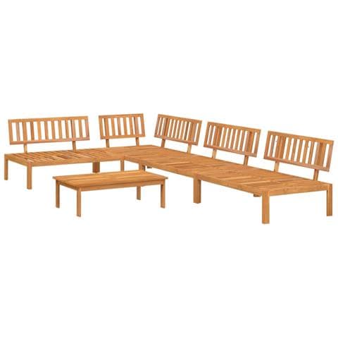 Set Divano Pallet Da Giardino 5 Pz In Legno Massello Di Acacia - Foto 2