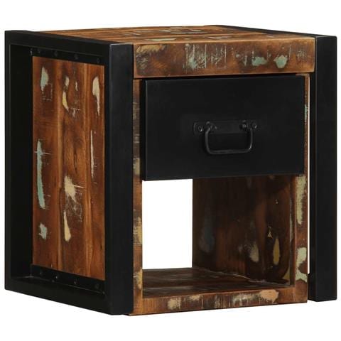 Comodini 2 Pz Multicolore 40x35x40cm In Legno Massello Recupero - Foto 2