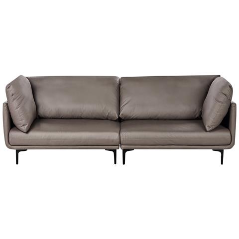 Divano 3 Posti Revsnes Pelle Sintetica Marrone - Foto 2