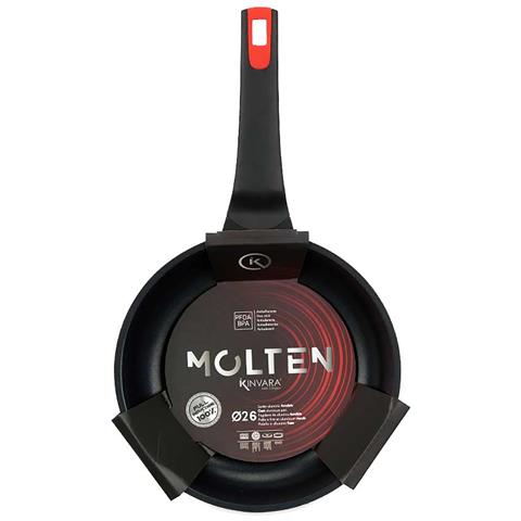 Piatto Di Diga 26cm Colato Full Induzione Fuso 21,2x49x8,8 Cm. Colore Nero - Foto 1