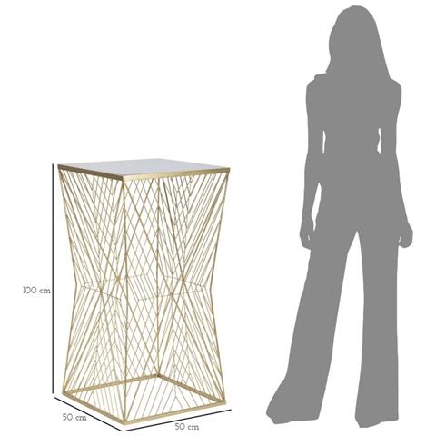 Tavolino Mf594 - Oro - Metallo - 50x50x100 Cm - Foto 7