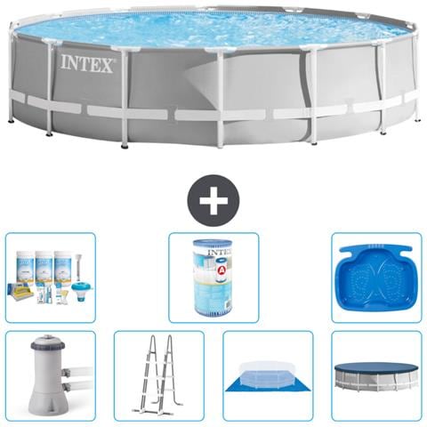 Piscina Fuori Terra - In Giro - 427x107 Cm - Grigio - Include Accessori Coordinati A2206 - Foto 1