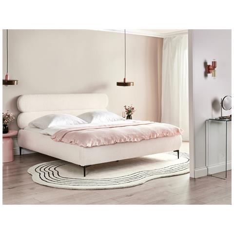 Letto Bouclé Lessay 180 X 200 Cm Bianco Sporco - Foto 1