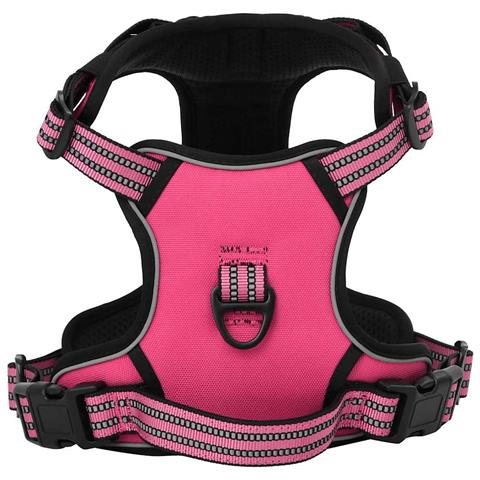 Pettorina per Cani con Strisce Riflettenti Regolabile Rosa M - Foto 1