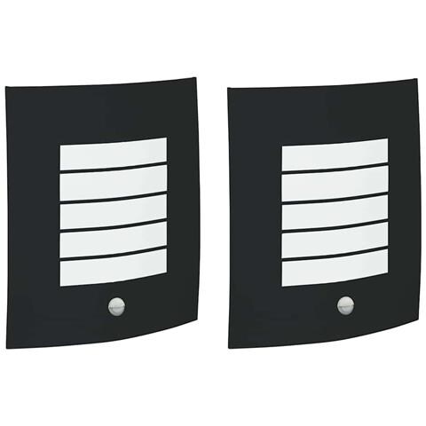 Lampade da Parete Esterne con Sensore 2 pz Nero Acciaio Inossidabile IP44 - Foto 1