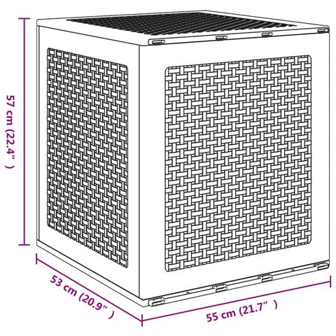 Scatola di Stoccaggio da Giardino Grigio Chiaro 55x53x57 cm PP - Foto 8