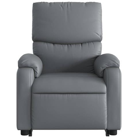 Poltrona Alzapersona Reclinabile Grigio in Similpelle - Foto 9