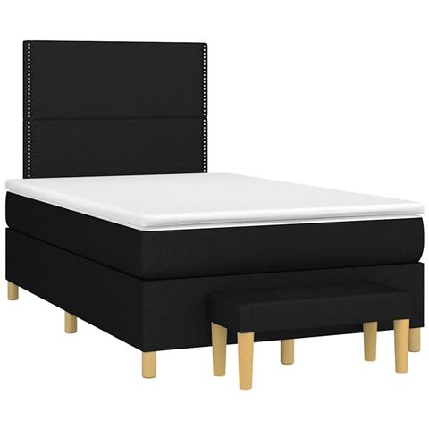 Giroletto a Molle con Materasso Nero 120x190 cm in Tessuto - Foto 1