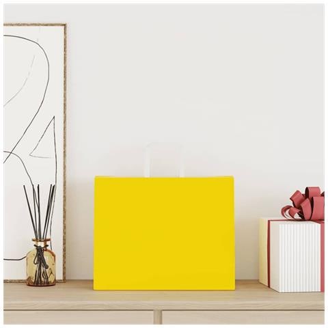 Sacchetti di Carta 250 pz con Manici Gialli 32x22x24 cm - Foto 2