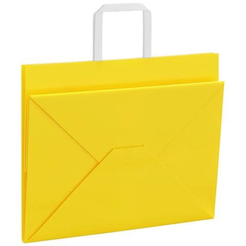 Sacchetti di Carta 250 pz con Manici Gialli 32x22x24 cm - Foto 9