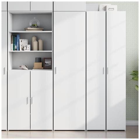 Credenza Bianca 50x42,5x185 cm in Legno Multistrato - Foto 2