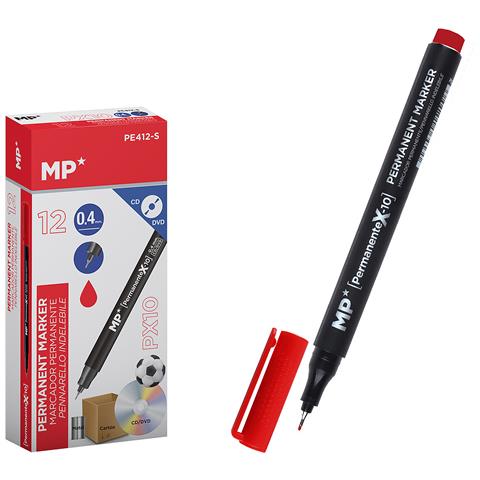 Pack 12 Marker Permanenti Cd Punta Fine Rosso - Foto 1
