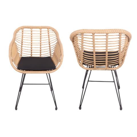 Set Di 2 Poltrone In Rattan Sintetico Con Cuscini Cinta - Foto 8