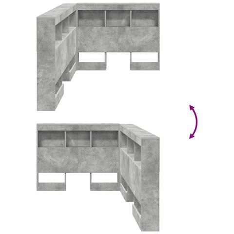 Testata contenitore Grigio cemento 90 cm Legno multistrato - Foto 9
