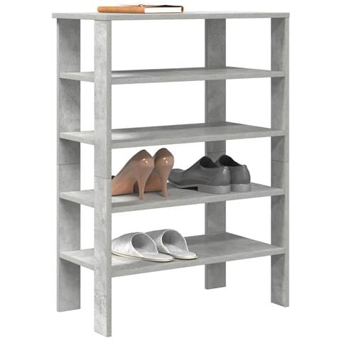 Scarpiera Grigio Cemento 61x32x87,5 cm in Legno Multistrato - Foto 2