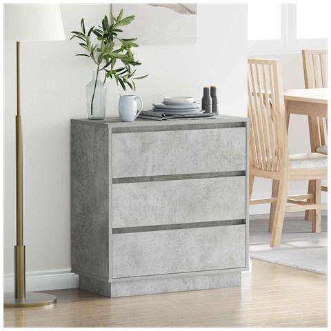 Armadio da Notte con cassetto Grigio cemento 71 x 34.5 x 75 cm - Foto 2