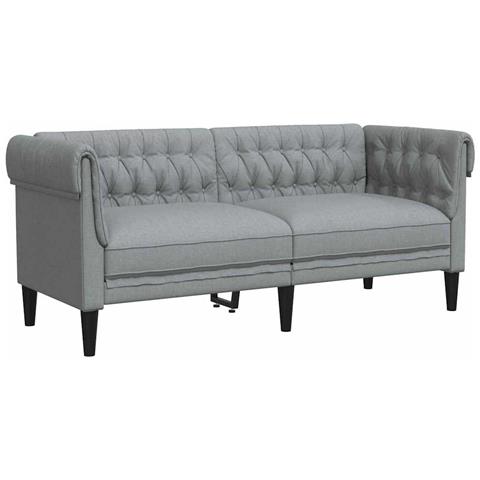 Divano Chesterfield Grigio chiaro 182.5 x 74.5 x 74.5 cm - Foto 1