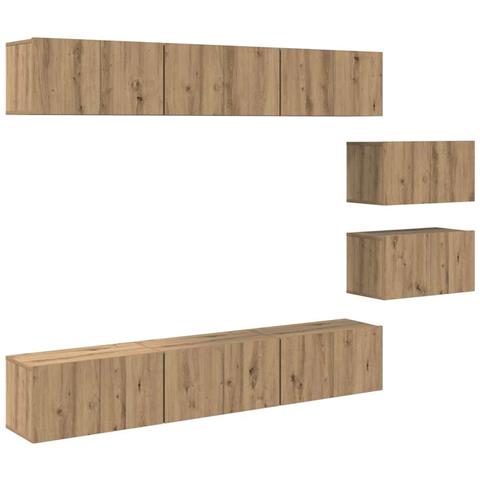 Set mobile TV 8 pcs rovere artigianale 60 x 30 x 30 cm - Foto 1