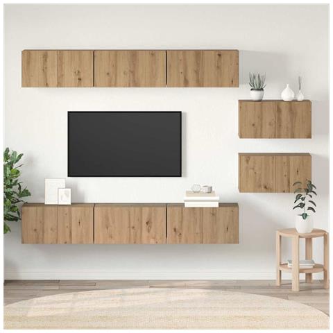 Set mobile TV 8 pcs rovere artigianale 60 x 30 x 30 cm - Foto 2