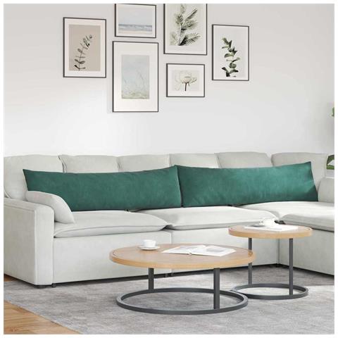 Cuscini da Divano 2 pcs Verde Scuro 145 x 40 cm - Foto 2
