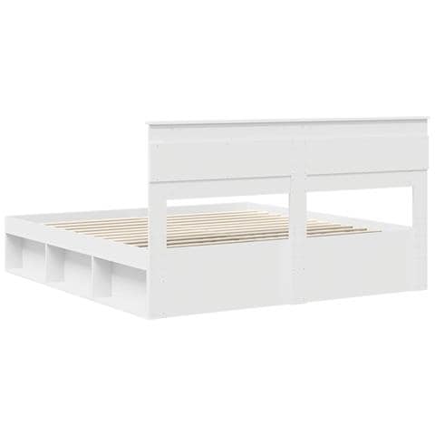 Struttura del letto Bianco 200 x 200 cm Pino massello - Foto 9