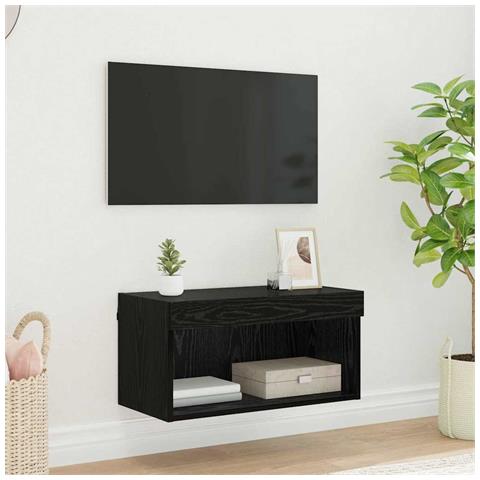 Mobile TV Rovere Nero 60 x 30 x 30 cm Legno multistrato - Foto 2