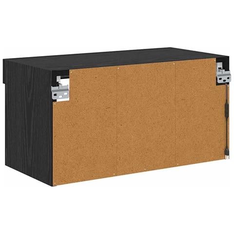 Mobile TV Rovere Nero 60 x 30 x 30 cm Legno multistrato - Foto 9