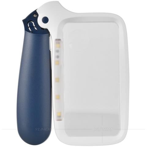Lente D'ingrandimento Pieghevole Portatile Con Luci Led - Loupe Ricaricabile Usb 4x/8x Blue - Foto 2