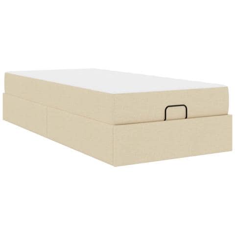 Struttura letto con materasso con materasso 2 pcs Crema Tessuto - Foto 1