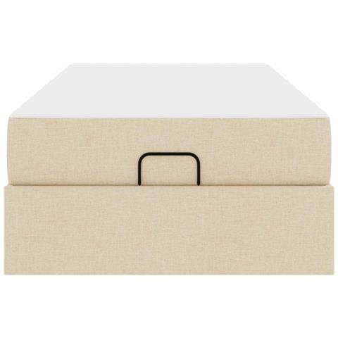 Struttura letto con materasso con materasso 2 pcs Crema Tessuto - Foto 6
