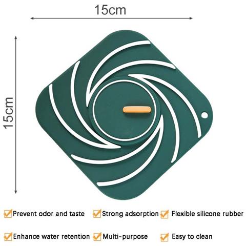 Copertura Di Scarico Antiodore 2 Pezzi, Sigillo Di Scarico A Pavimento In Silicone Per Bagno E Cucina Green - Foto 6