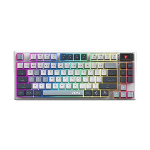 MSI FORGE GK600 TKL WIRELESS SKY IT, Wireless, USB + Bluetooth, Interruttore a chiave meccanica, QWERTY, LED RGB, Blu, Bianco - Foto 1