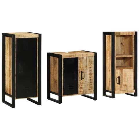 Set di mobili per il bagno 3 pcs Legno di mango massello - Foto 9