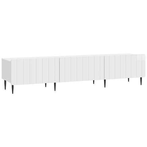 Mobile TV Bianco Lucido 147 x 34,5 x 32 cm Legno ingegnerizzato - Foto 1