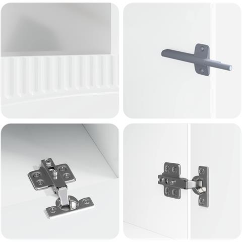 Mobile TV LED a 5 pezzi Bianco Lucido Legno ingegnerizzato - Foto 2