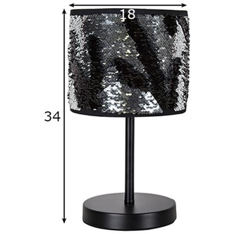 Bling, Lampada Da Tavolo, - Nero E Argento - Foto 3