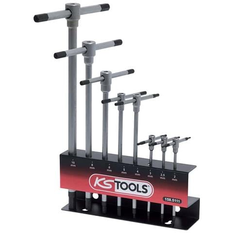 Set Chiavi Ks Tools - Maniglia A T - Espositore In Metallo - 8 Pezzi - 158.5111 - Foto 2