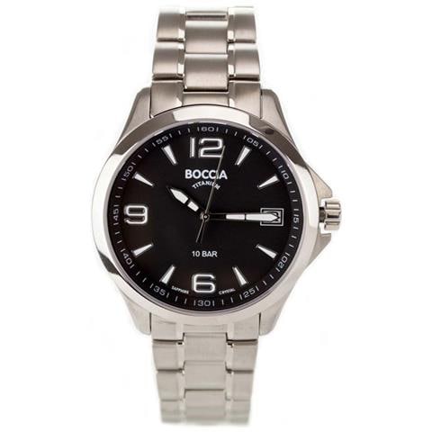 Boccia 510-95 - Reloj analógico de Cuarzo para Hombre con Correa de Piel, Color Negro