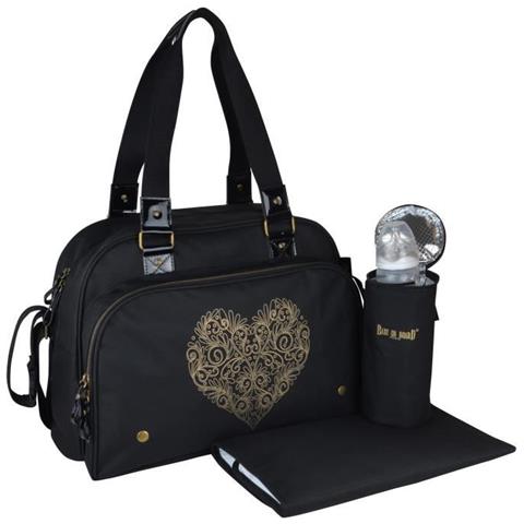 Baby On Board 216611 017 - Borsa Fasciatoio Premio Semplicemente Amore Tatoo Capacità Di Grandi Dimensioni, Colore: Nero - Foto 5