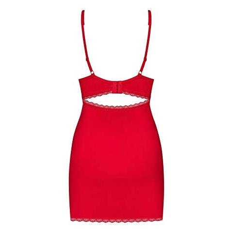 Camicia Da Notte Con Pizzo In Fiori Jolierose Chemise, Rosso, s / m - Foto 2