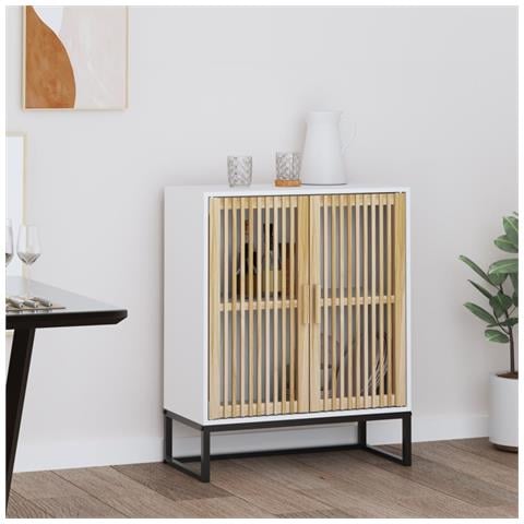 Credenza Bianca 60x30x75 Cm In Legno Multistrato - Foto 6