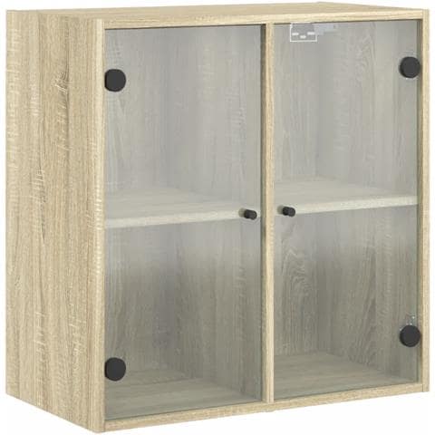 Mobile A Muro Con Ante In Vetro Rovere Sonoma 68x37x68,5 Cm - Foto 2