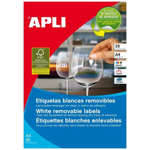 Etichette Per Stampante Apli Bianco 25 Fogli 45 X 8 Mm - Foto 1