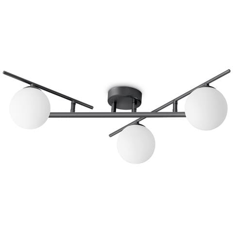 Plafoniera Contemporanea Atlas Metallo Nero 3 Luci G9 4w 3000k Ip20 - Foto 1
