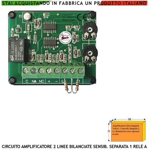 Amplificatore Per Rilevatori Di Vibrazione E Inerziali Antifuto Analizza Tentativi Di Effrazione O Scasso 2 Linee Bila - Foto 1