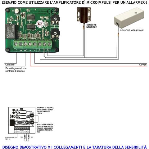 Amplificatore Per Rilevatori Di Vibrazione E Inerziali Antifuto Analizza Tentativi Di Effrazione O Scasso 2 Linee Bila - Foto 2